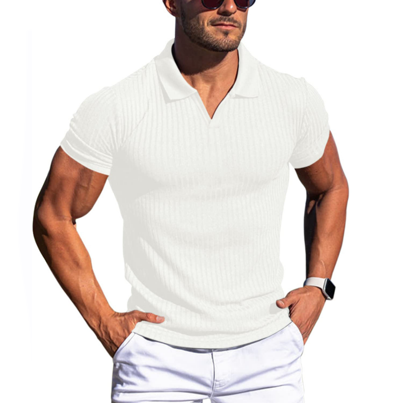 Polo cintré à col en V pour homme