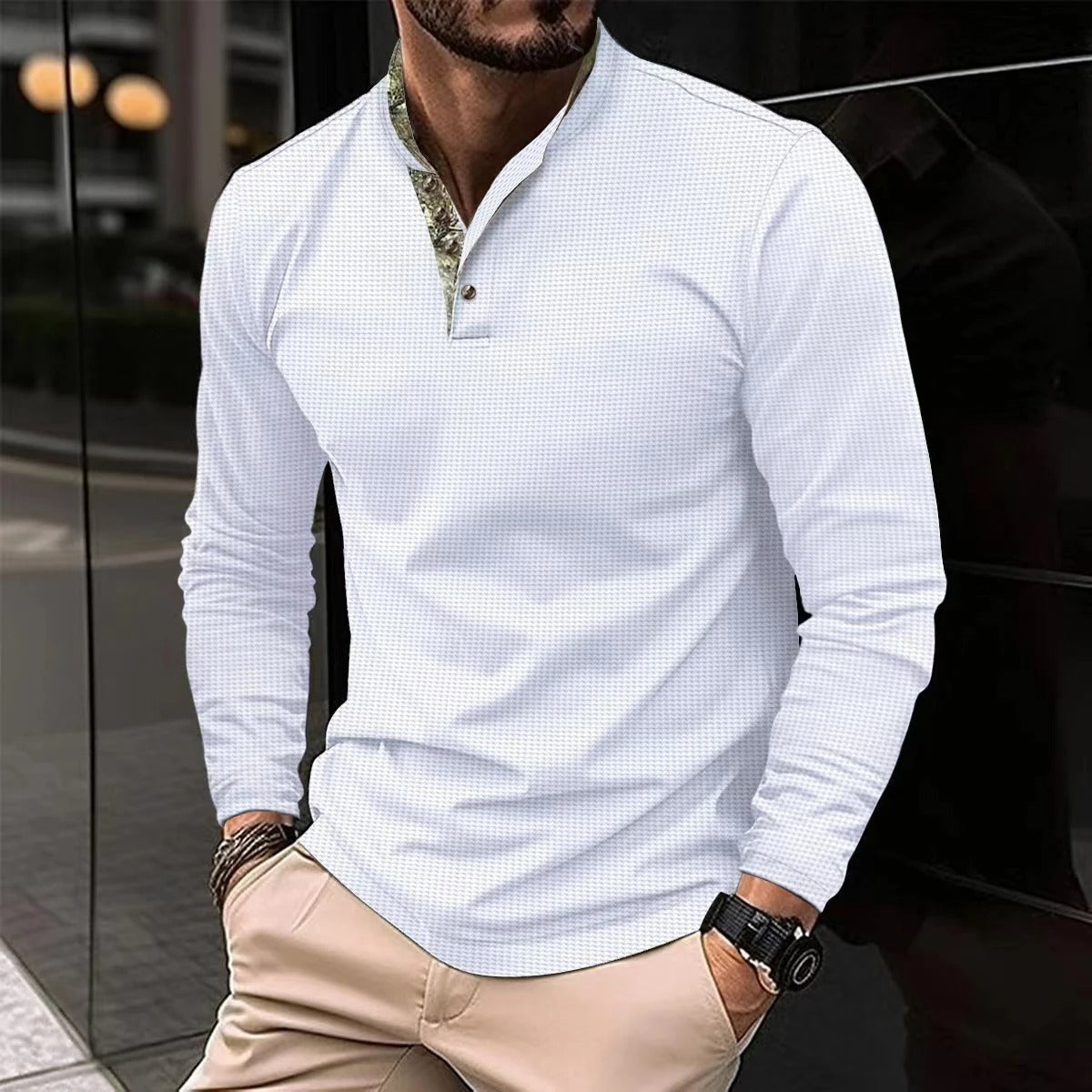 Polo homme manches longues classique
