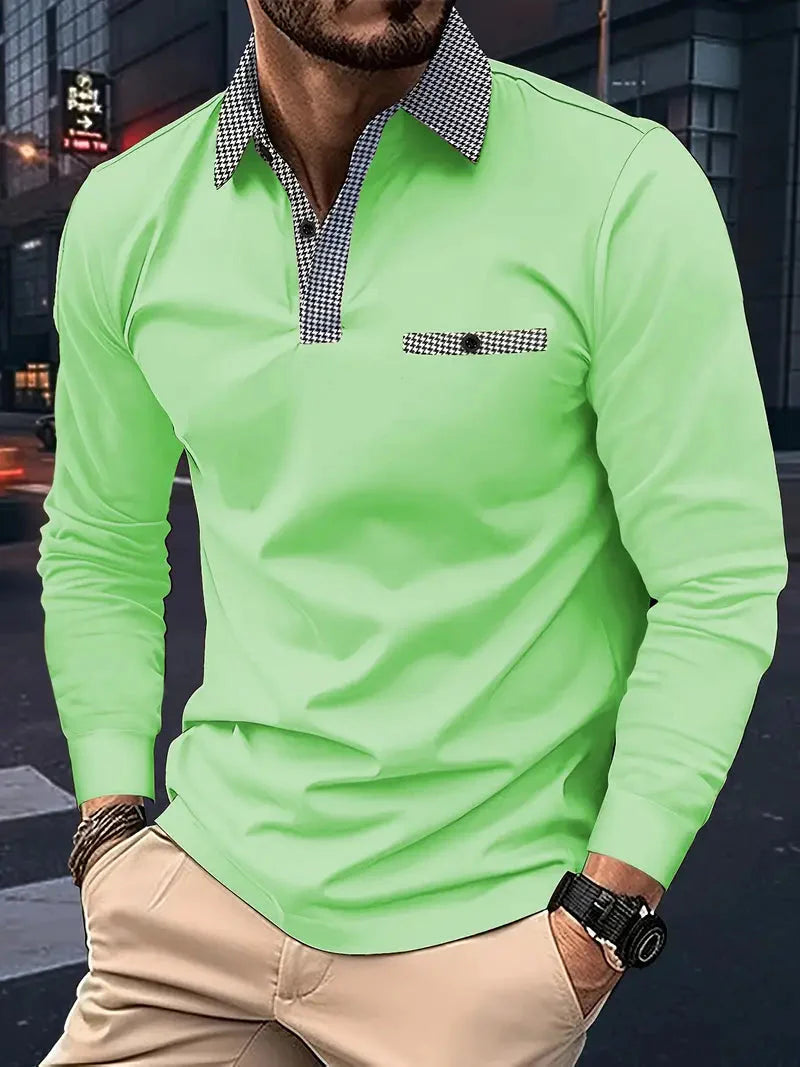 Polo homme manches longues élégant