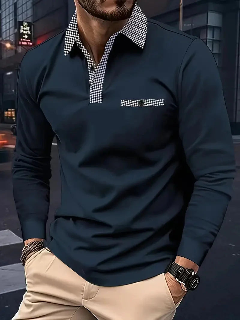 Polo homme manches longues élégant
