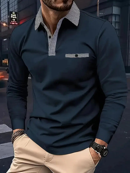 Polo homme manches longues élégant