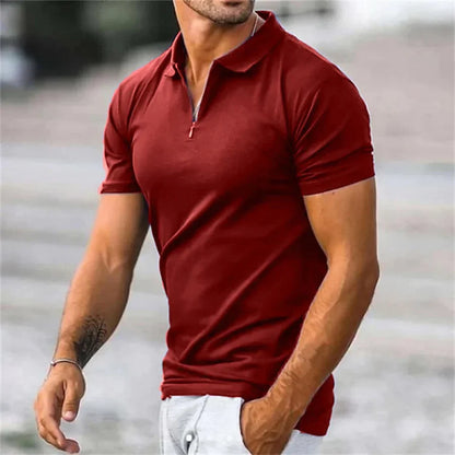 Polo homme col quarter zip