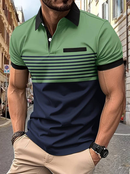 Herren Polohemd Kurzarm Elegantes Design - IdealeKleiden
