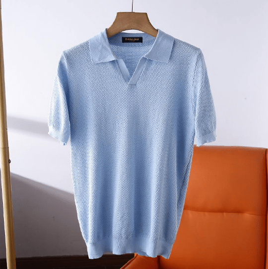 Polo-shirt homme col V manches courtes