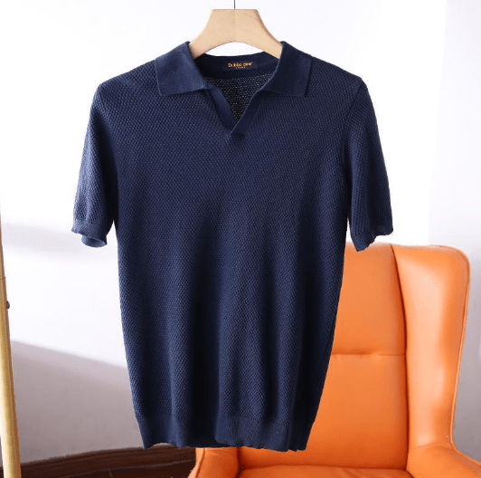 Polo-shirt homme col V manches courtes