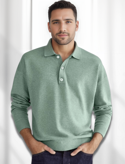 Polo homme manches longues style moderne