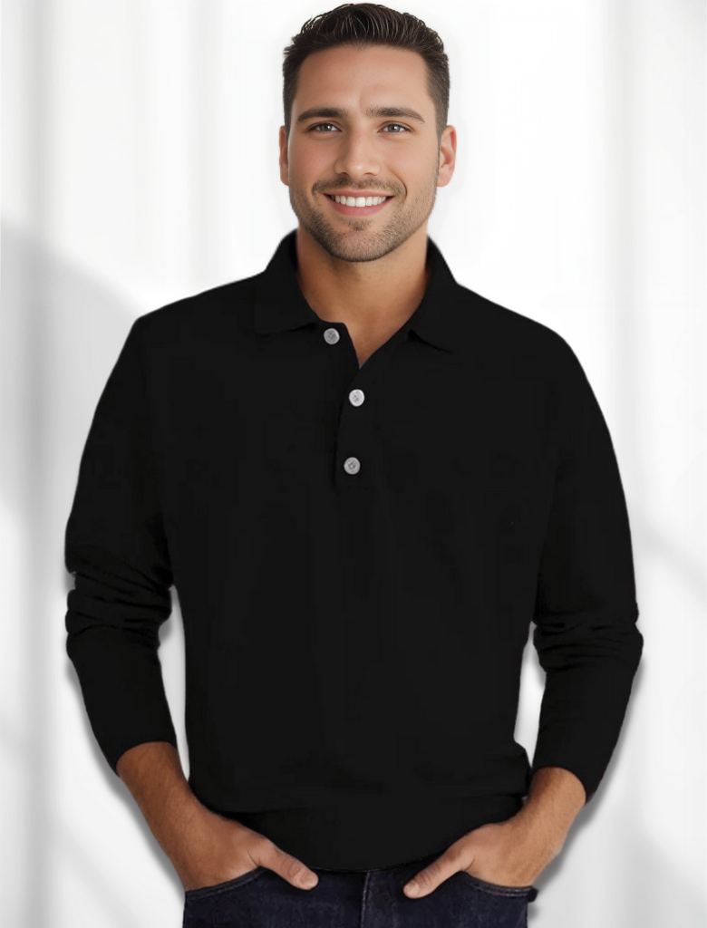 Polo homme manches longues style moderne