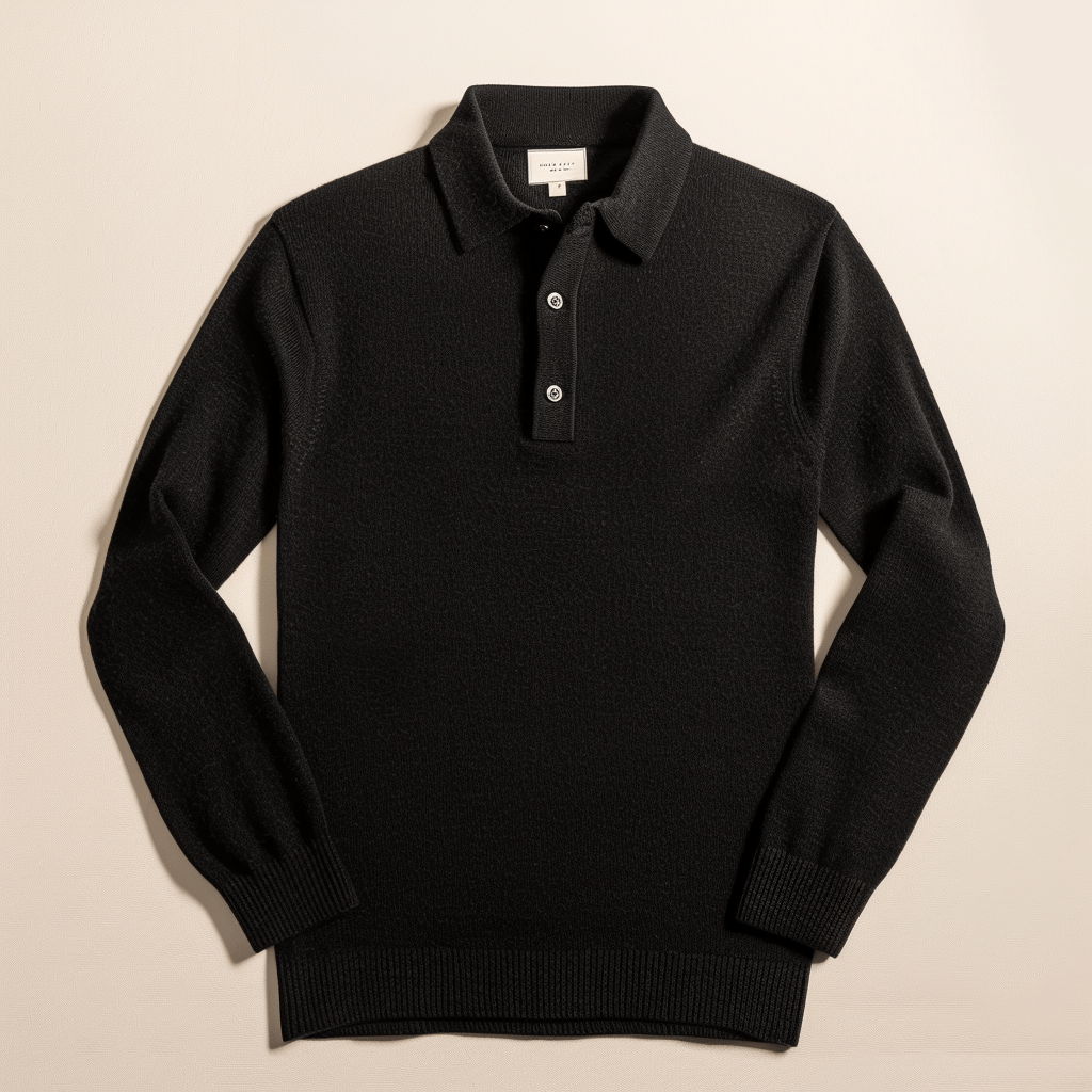 Polo-shirt homme manches longues col élégant