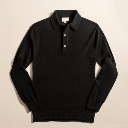 Polo-shirt homme manches longues col élégant