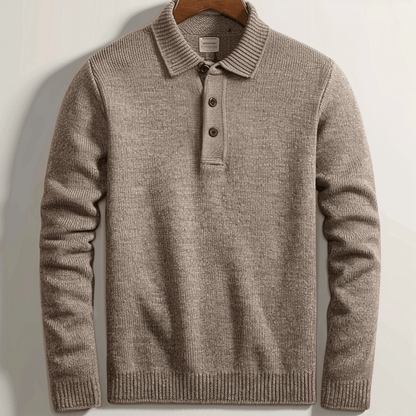 Polo-shirt homme manches longues col élégant