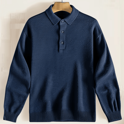 Polo-shirt homme manches longues col élégant