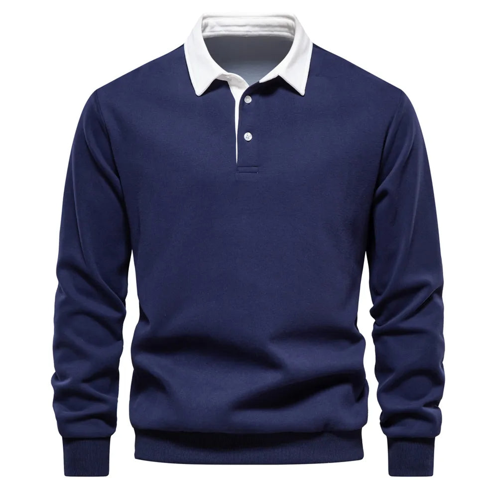 Herren Pullover Langarm Poloshirt - IdealeKleiden