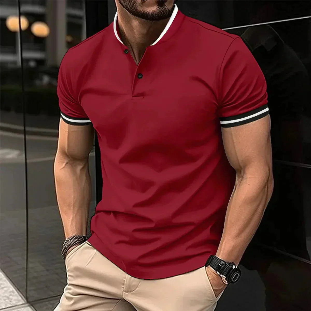 Polo pour homme respirant manches courtes