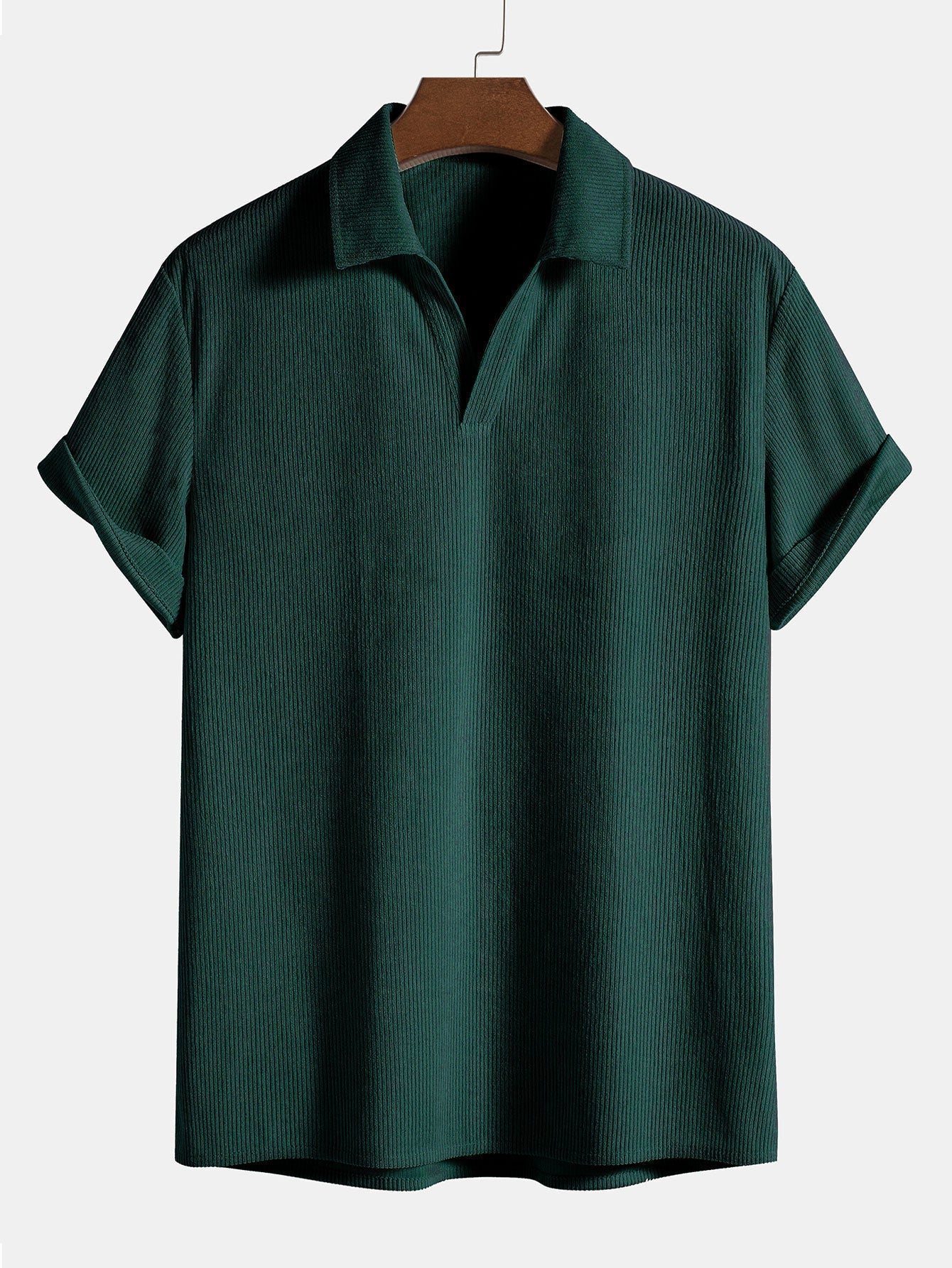 Polo pour homme, manches courtes, col en V, sportif