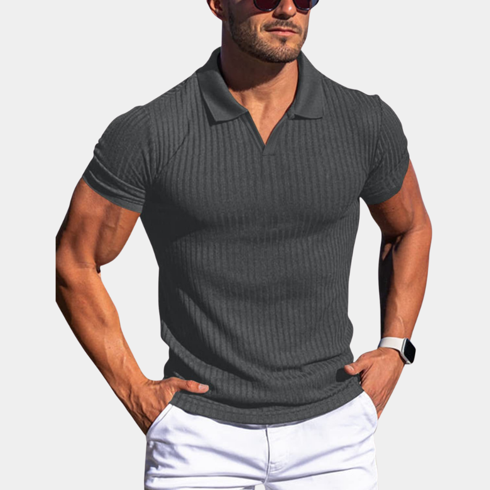 Polo classique côtelé pour homme