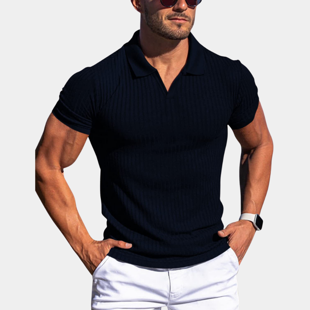 Polo classique côtelé pour homme