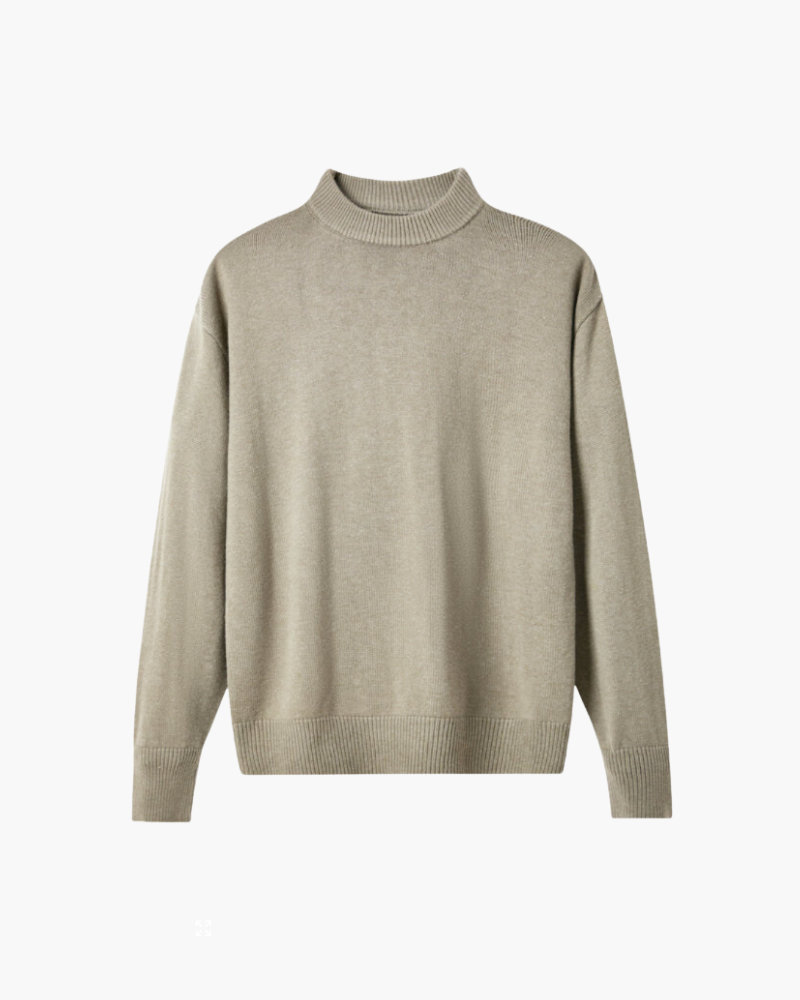 Pull pour homme en laine chaude à col montant