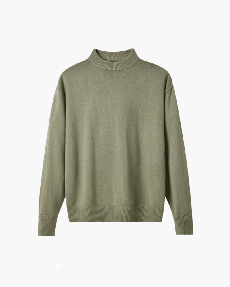 Pull pour homme en laine chaude à col montant