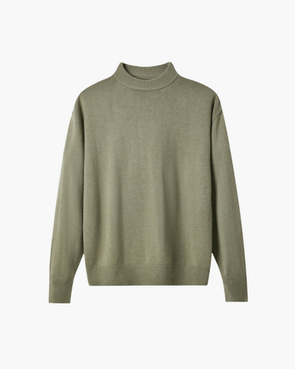 Pull pour homme en laine chaude à col montant
