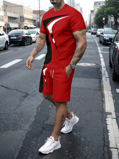 Herren Sommer Outfit: Trendy T-Shirt und Shorts Set - IdealeKleiden