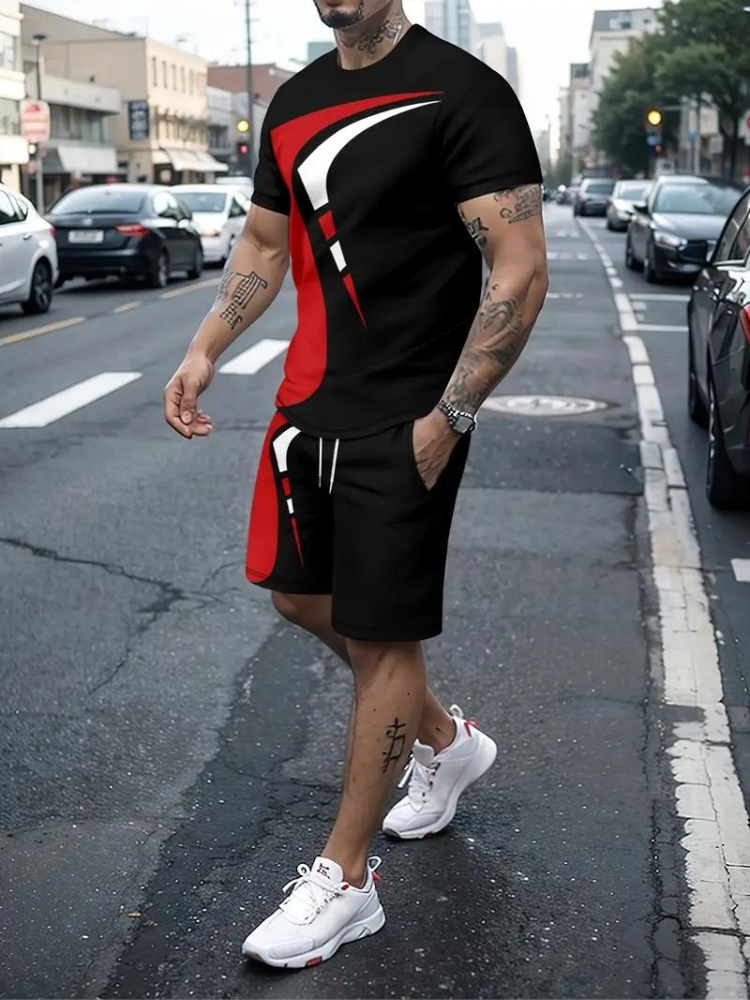 Tenue d'été pour homme : Ensemble t-shirt et short tendance