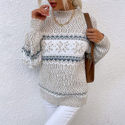 Robe pull chaude motif nordique douce