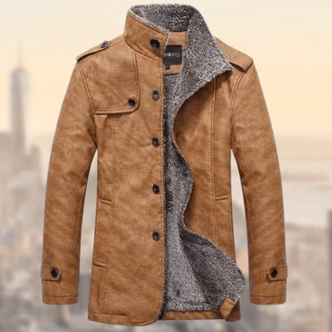 Schicke Lederjacke Slim Fit Schaffell Futter - IdealeKleiden