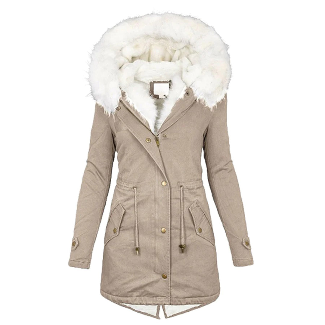 Manteau d'hiver femme élégant doublure de luxe