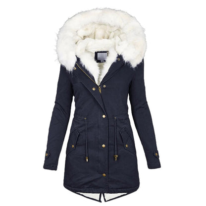 Manteau d'hiver femme élégant doublure de luxe