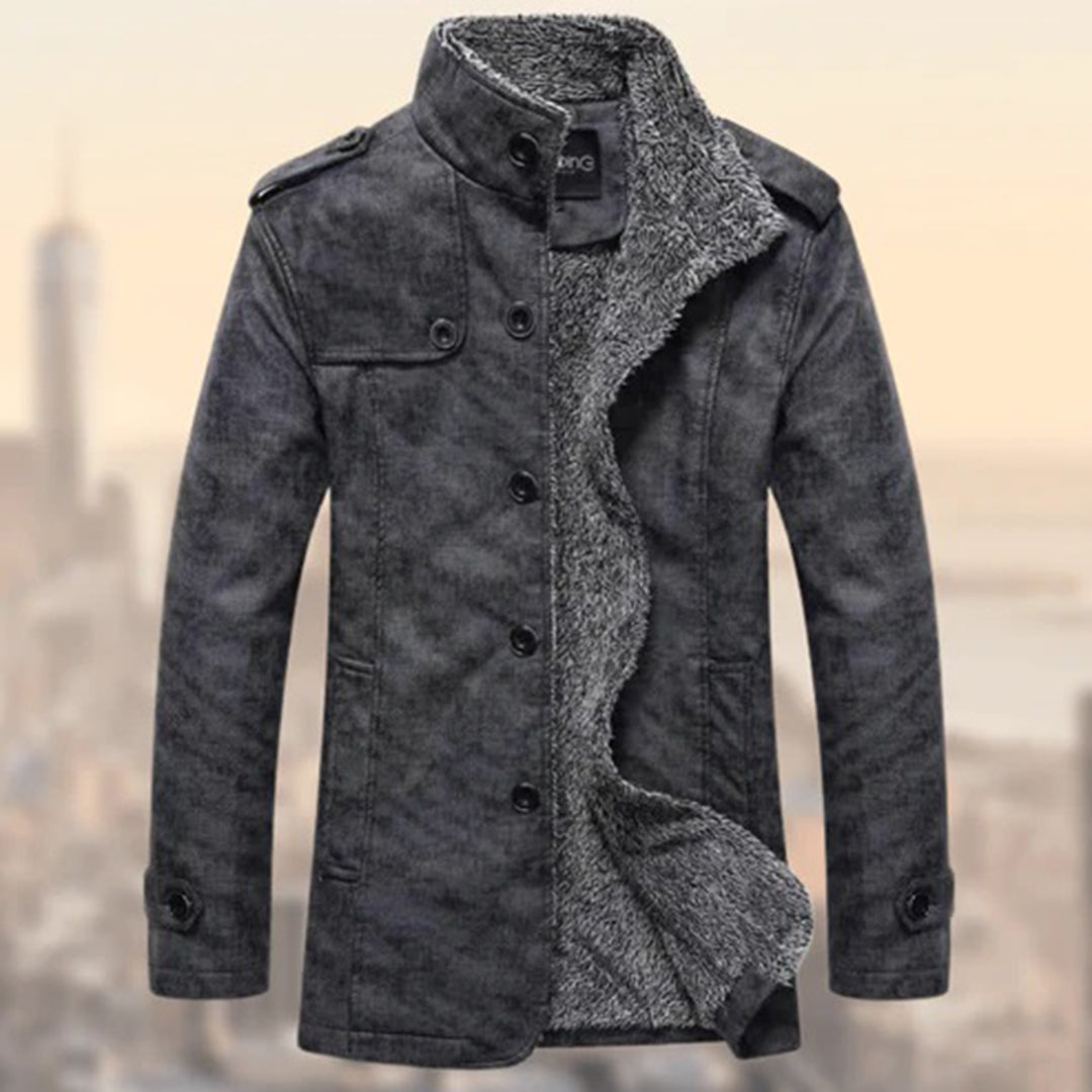 Blouson en cuir coupe slim doublé peau de mouton