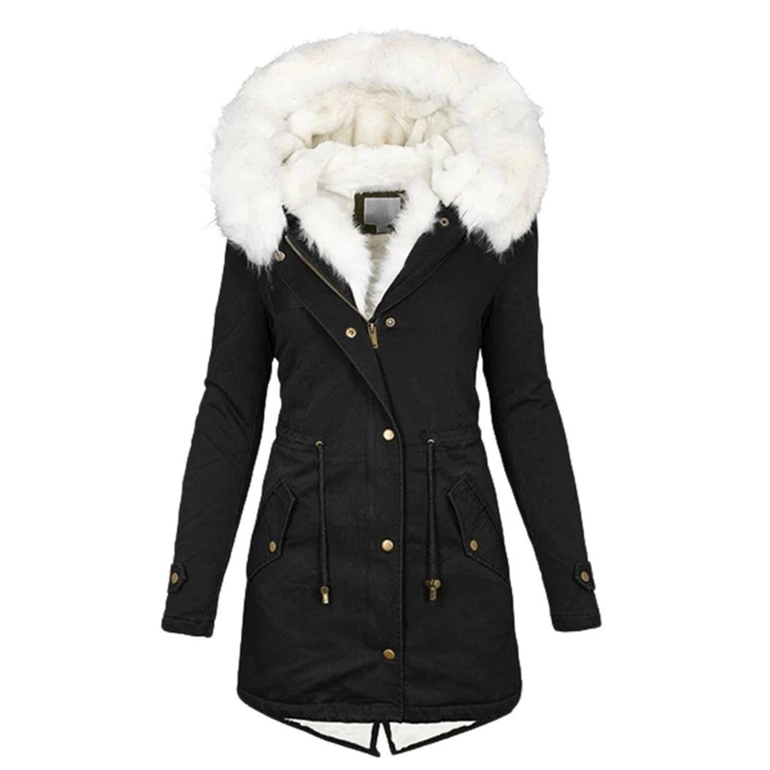 Manteau d'hiver femme élégant doublure de luxe