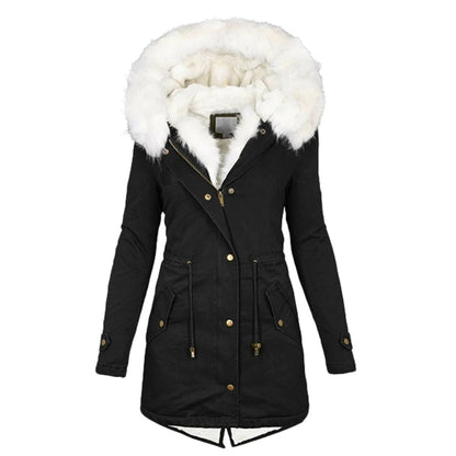 Manteau d'hiver femme élégant doublure de luxe