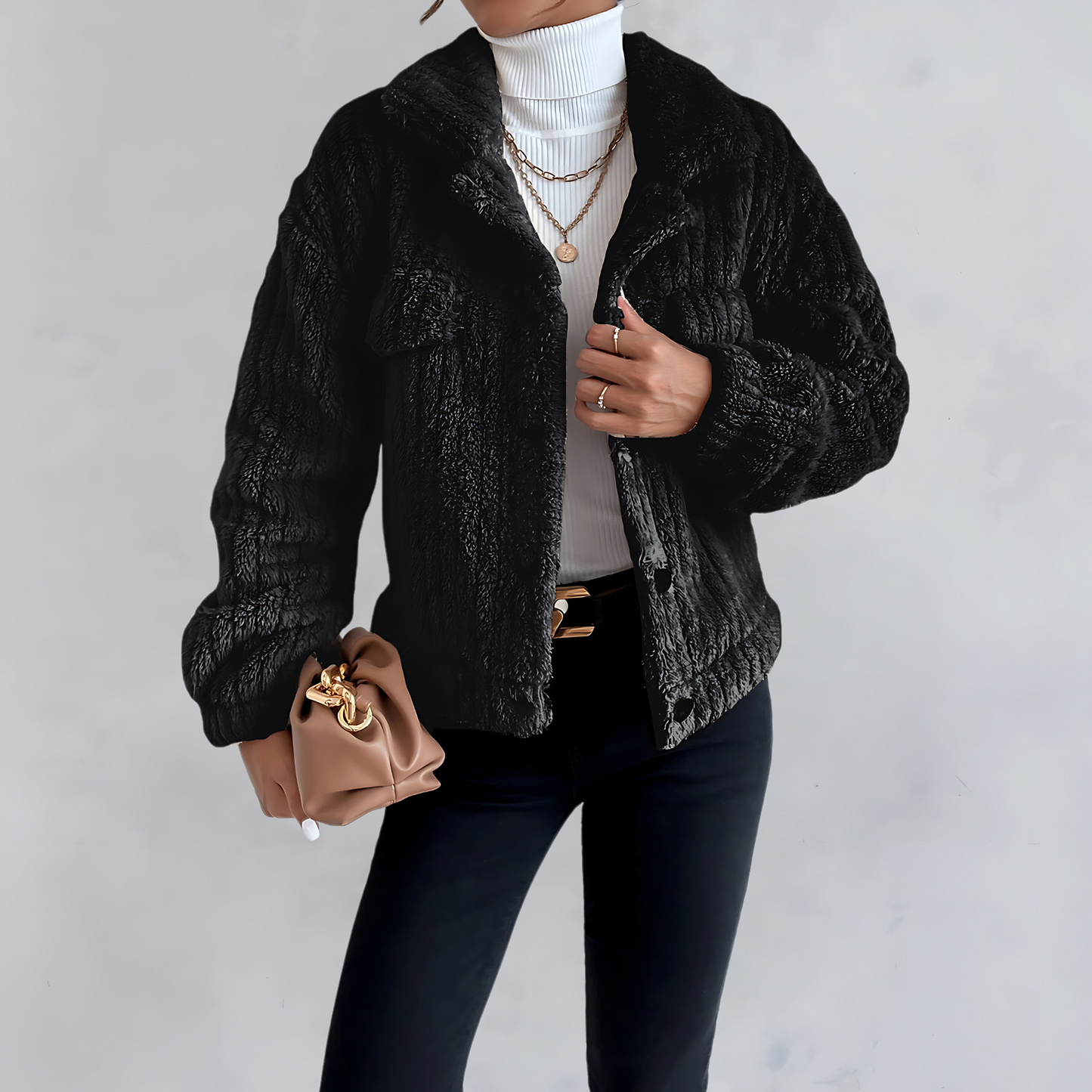 Veste teddy souple chaude et douillette pour l'hiver