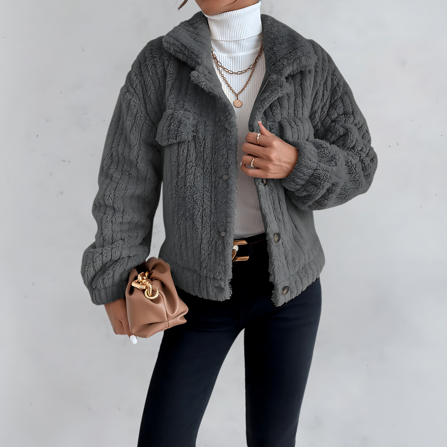 Veste teddy souple chaude et douillette pour l'hiver