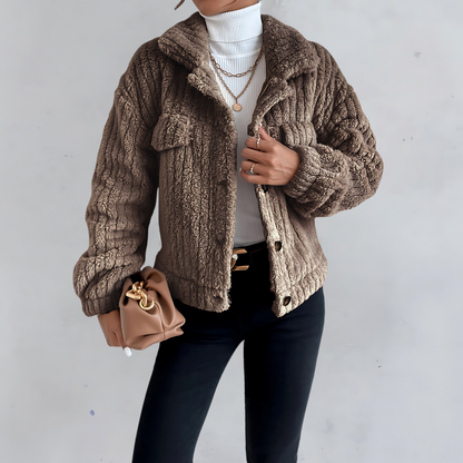 Veste teddy souple chaude et douillette pour l'hiver