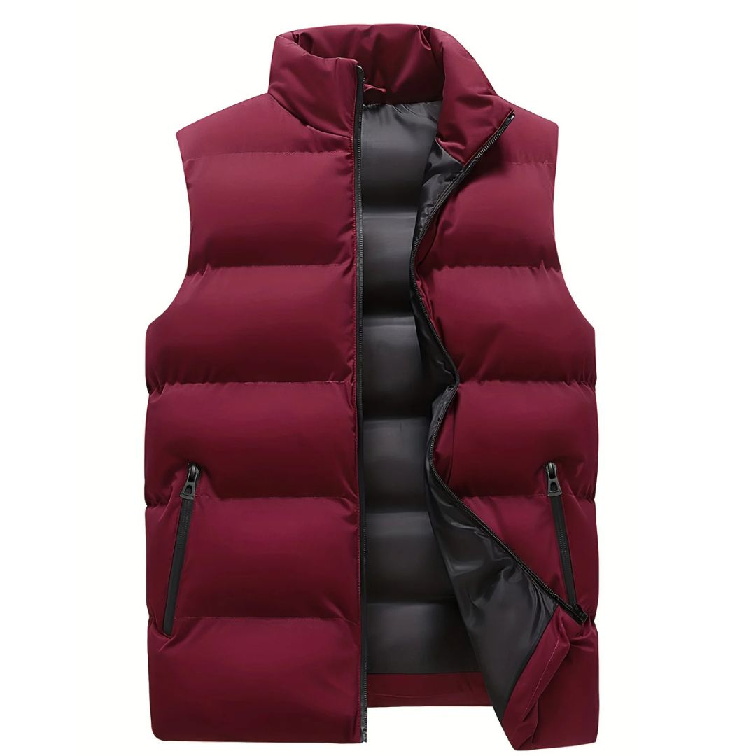 Doudoune sans manches pour hommes – Veste d'hiver zippée