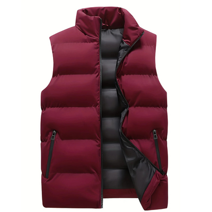 Doudoune sans manches pour hommes – Veste d'hiver zippée
