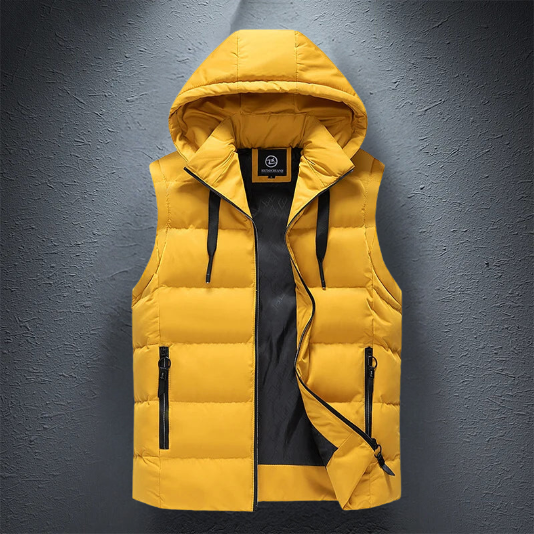 Gilet d'hiver pour hommes à capuche et chaud