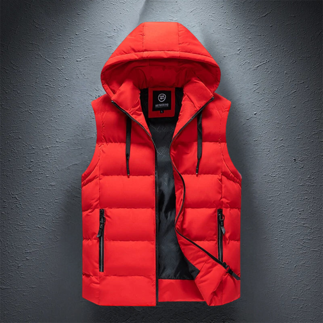 Gilet d'hiver pour hommes à capuche et chaud
