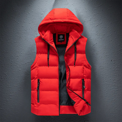 Gilet d'hiver pour hommes à capuche et chaud