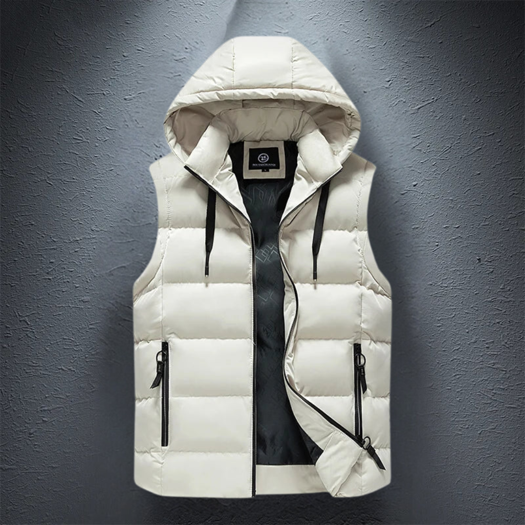 Gilet d'hiver pour hommes à capuche et chaud