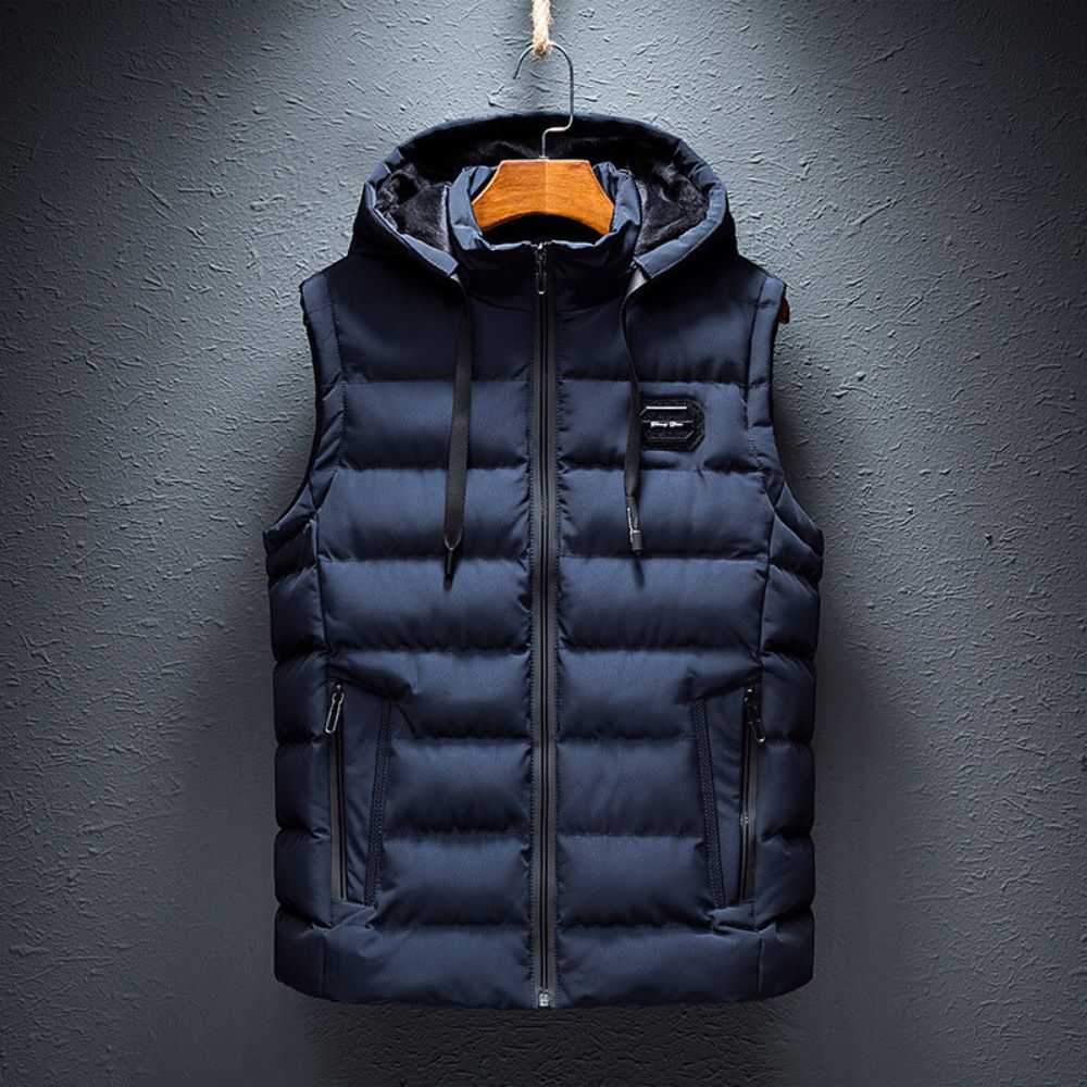Gilet matelassé homme chaud capuche zip