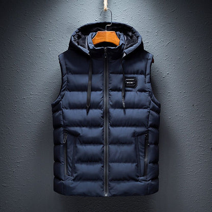 Gilet matelassé homme chaud capuche zip