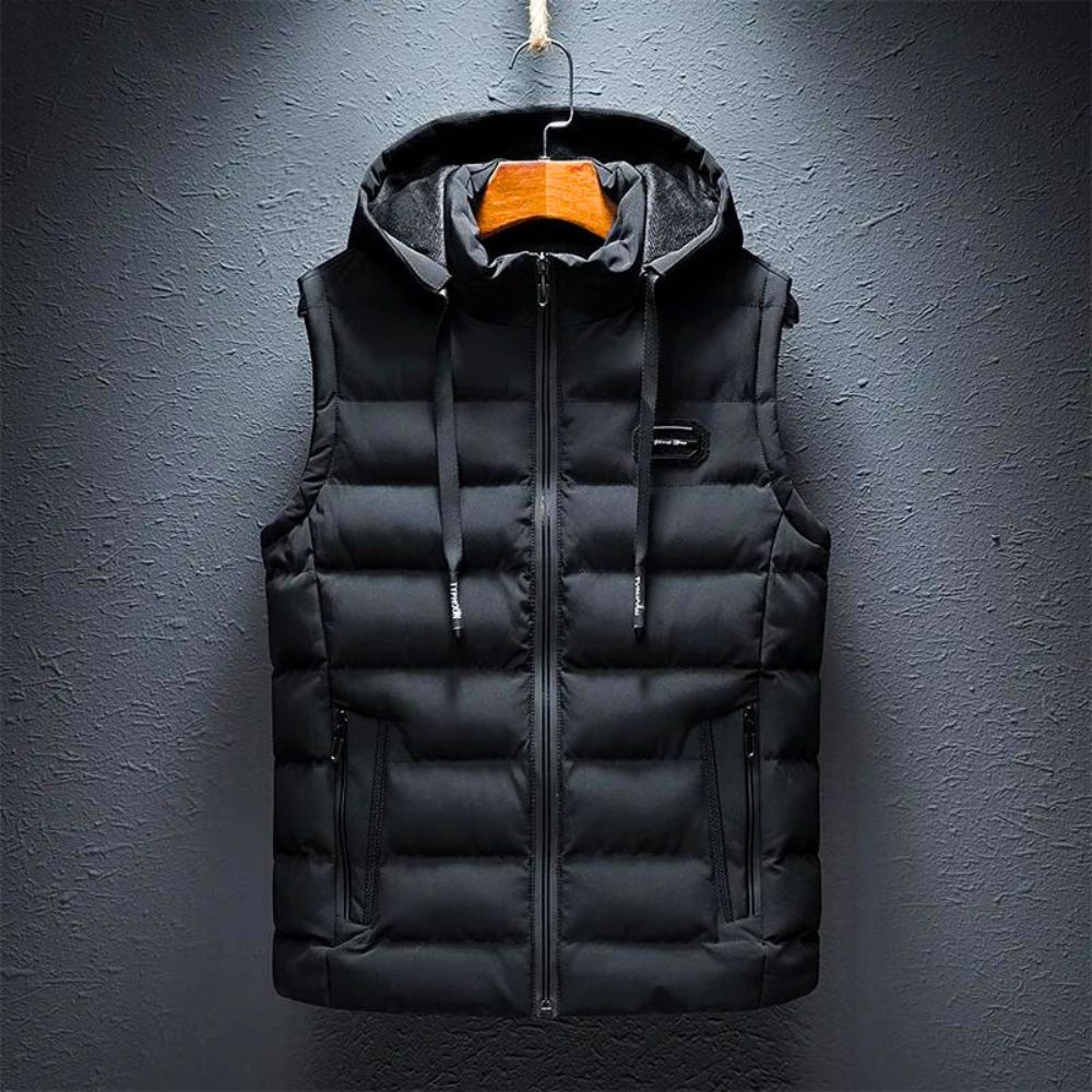 Gilet matelassé homme chaud capuche zip