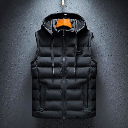 Gilet matelassé homme chaud capuche zip