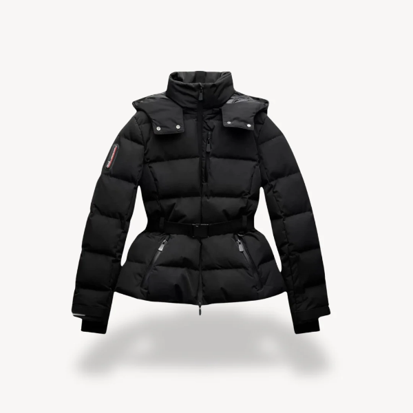 Doudoune déperlante avec ceinture fine