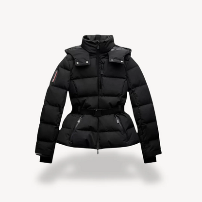 Doudoune déperlante avec ceinture fine