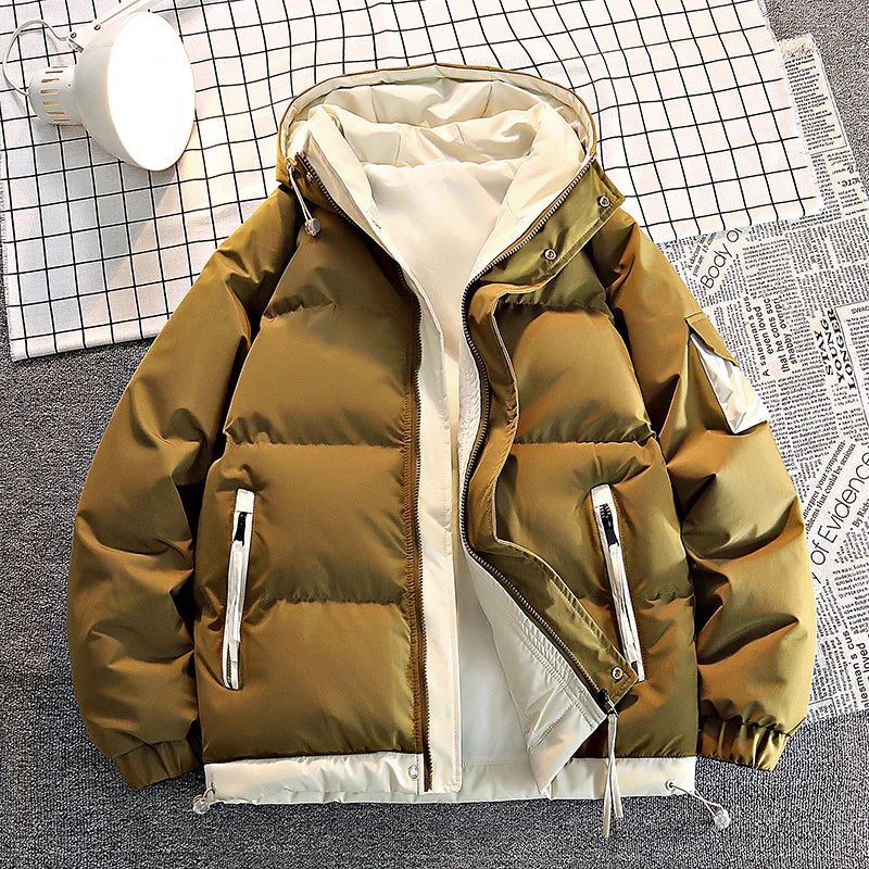Veste d'hiver chaude à capuche pour homme