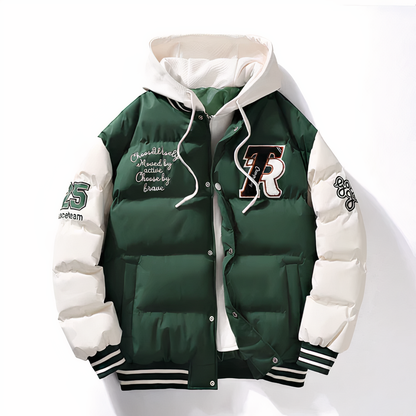 Veste d'hiver pour hommes, à capuche et fermeture éclair, style bomber