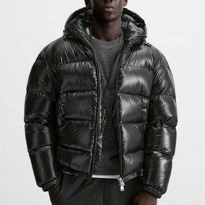 Warme Winterjacke Schwarz Daunenjacke für Männer - IdealeKleiden